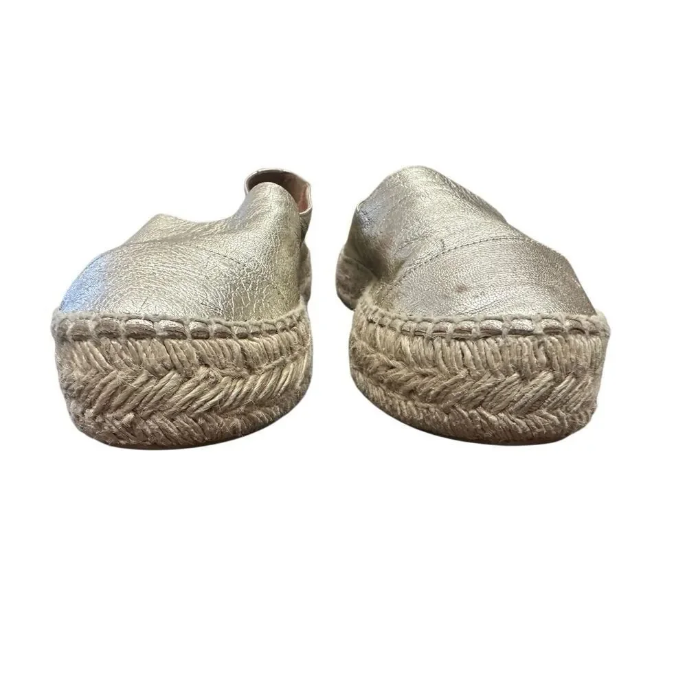 LK Bennett Talia Espadrilles Metallic Leather EU 39 US 8.5Gold